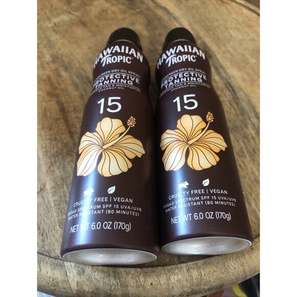 (2) HAWAIIAN TROPIC Sunscreen Dry Oil Spray Protective Tan- 6oz SPF 15 EXP 11/27 - Picture 5 of 7